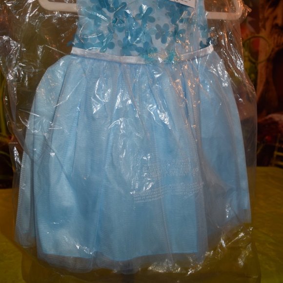 NWT ~ So Sweet! Kids Dream Baby Blue Floral Chiffon Dress L 18 mo - Picture 3 of 6